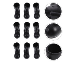 Santa Boots Ornament Black Plastic 12 pcs