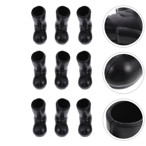 Santa Boots Ornament Black Plastic 12 pcs
