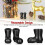Santa Boots Ornament Black Plastic 12 pcs 3