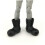 Santa Boots Ornament Black Plastic 12 pcs 6