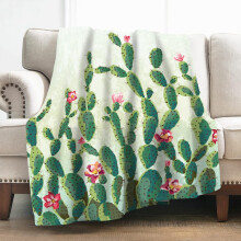 Cactus Blanket Green Plush Throw 50x60 inches