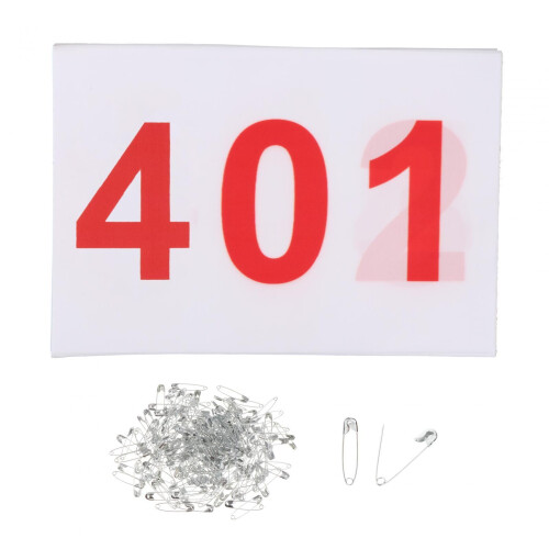 Running Bibs Athlete Numbers Reusable with Pins 100 Pieces 2