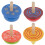 Wooden Spinning Tops Set Assorted Colors 4 Pieces 1