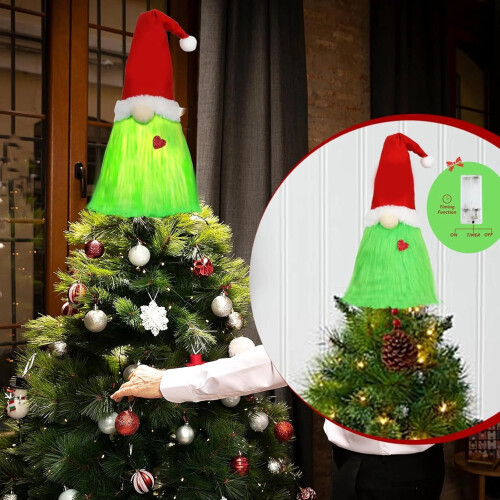 Green Gnome Plush Christmas Tree Topper