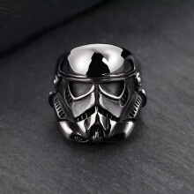 Storm Trooper Helmet Ring Stainless Steel Men's Ring Size 12