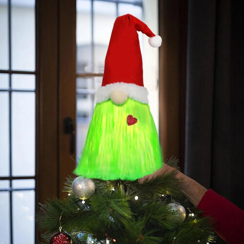 Green Gnome Christmas Tree Topper Plush Decoration 2