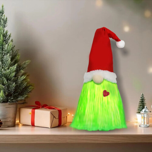 Green Gnome Plush Christmas Tree Topper 1