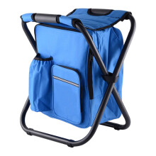 Blue Folding Backpack Chair with Cooler 3-in-1