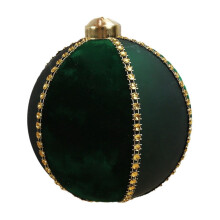 Red and Green Flocking Christmas Hanging Balls 12 pcs