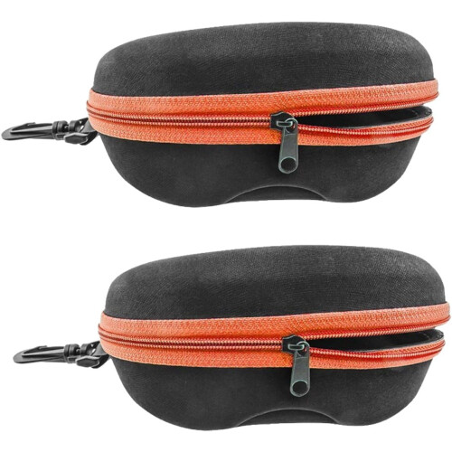 Hard Shell Sunglasses Case with Zipper and Plastic Hook