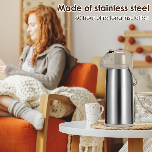 Airpot Coffee Carafe Rotatable Base Carry Handle 2.2L 2