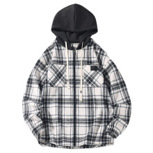 Men's Lightweight Puffer Jacket Solid Color Plaid Hooded UK