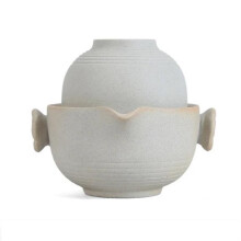Ceramic Portable Kung Fu Tea Set with 1 Teapot 1 Cup Gaiwan