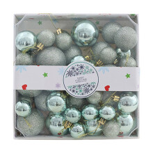 Light Green Christmas Ornament Set Shatterproof 12 Pack