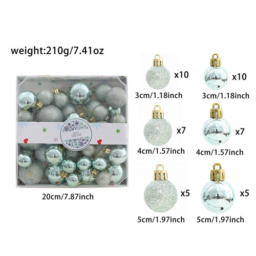Light Green Christmas Ornament Set Shatterproof 12 Pack 1