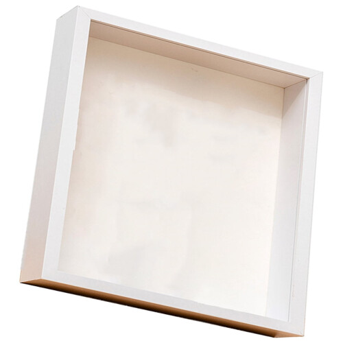 Solid Wood Picture Frame with 3D Glass Panel Square