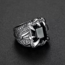 Punk Biker Dragon Claw Ring Stainless Steel Size 7-15 Black