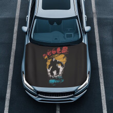 Car Hood Cover Savage Footprint Durable Elastic Fabric