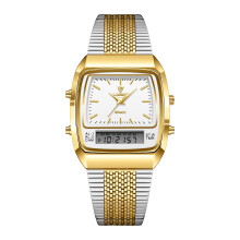 Business Casual Quartz Watch Stainless Steel Mesh Strap 30m