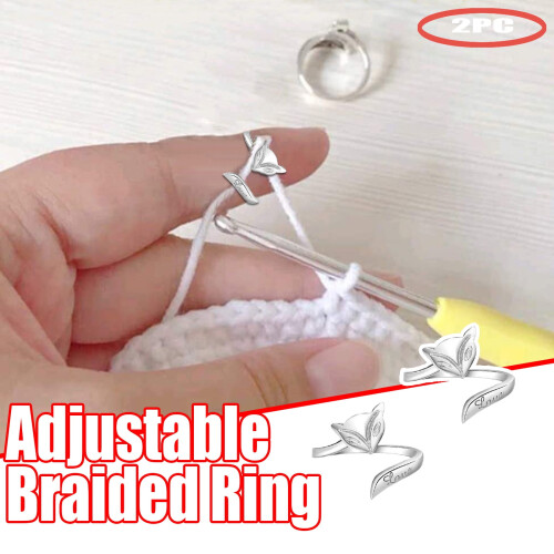 Knitting Ring Adjustable Crochet Loop 2 pcs