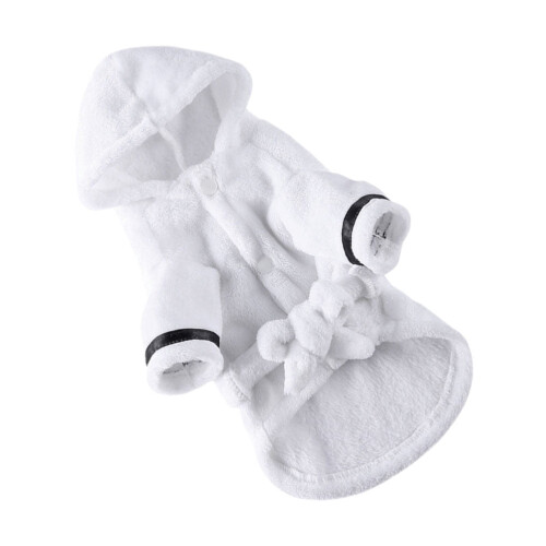 White Dog Bathrobe Comfortable Wearable 1 Piece