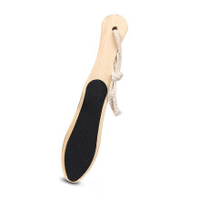 Wooden Foot Scraper with Two Grit Surfaces for Home Pedicure