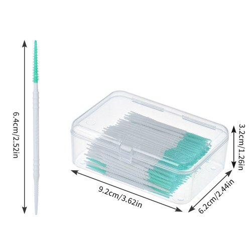 Triani Dental Picks Double-Head Plastic 150Pcs Green 1
