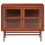 Beliani Glass Display Sideboard DEVON 77 cm Metal Golden Brown 5