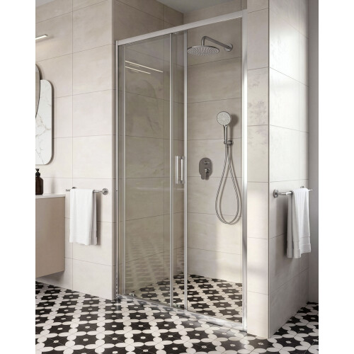 Beliani Sliding Shower Door YAURI 1200 x 1900 mm Silver 1
