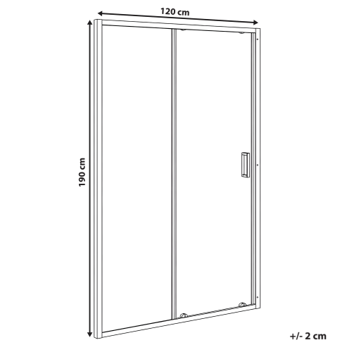 Beliani Sliding Shower Door YAURI 1200 x 1900 mm Silver 2