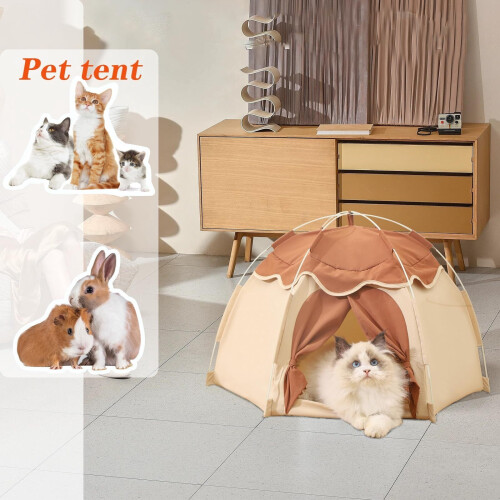 Cat Tent for Indoor Use Beige Medium 1