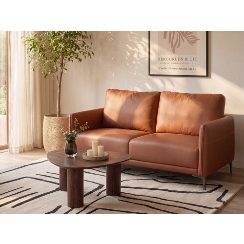 Beliani Sofa 2 Seater CILENS Fabric Golden Brown 1