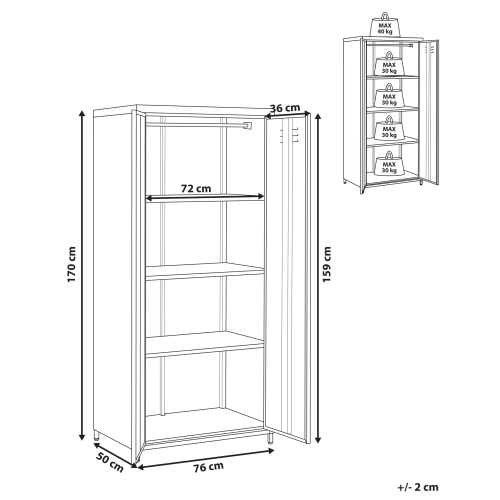 Beliani Storage Unit VARNA Metal Black 2