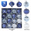 Blue Glitter Shatterproof Christmas Ornaments 16PCS 3.15 3