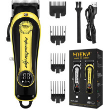 HIENA Cordless Hair Clippers for Men with LED Display Gold