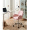 Beliani Desk Chair PRIDDY Boucle Pastel Pink 2