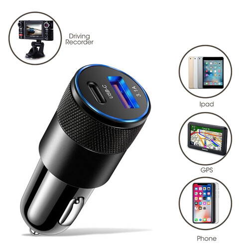 Fast Car Charger USB and Type-C Dual Port Adapter 1