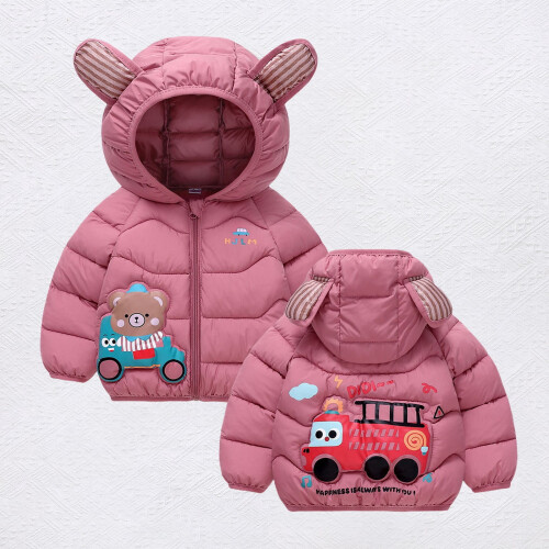 Children's Warm Hooded Jacket Red Size 100 2