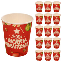 Christmas Paper Cups for Hot Cold Drinks 16 Pack