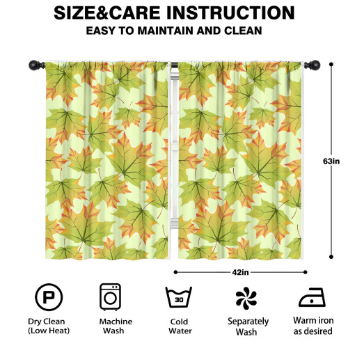 Pumpkin Pattern Kitchen Curtains Set of 2 Tier 42x63in 1