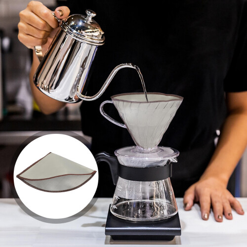 Stainless Steel Coffee Filter Basket Grey 1 Set 2