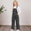 Girls Snowflake Washed Denim Overalls Wide Leg 2