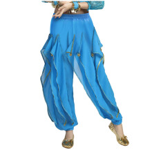 Light Blue Chiffon Sequin Pants for Kids Age 11, Elastic