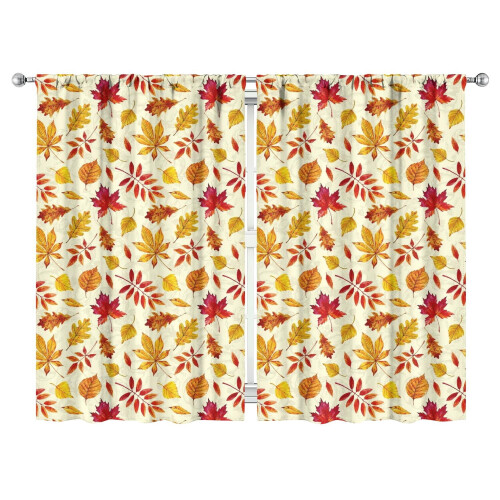 Pumpkin Pattern Kitchen Curtains Set of 2 52x84 Inch