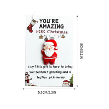 Christmas Pocket Hug Cards Santa Snowman Thank You 10PCS