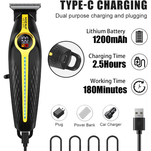 Hair Trimmer for Men Cordless T-Blade Zero-Gap 2