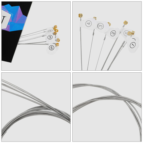Guitar Strings Assorted Color Coated 6 Pcs 2