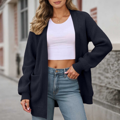Women's Oversized Soft Knit Cardigan Open Front Long Sleeve 1