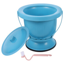 Plastic Urine Pot Sky-Blue 9.43x8.65x8.65 Inch 1 Piece
