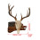 USA Flag Deer Antler Display Rack Hooker Pedestal 2